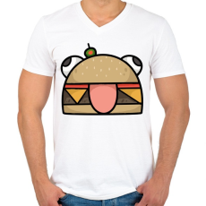PRINTFASHION Durr Burger - Férfi V-nyakú póló - Fehér