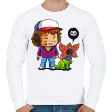 PRINTFASHION Dustin & Dart - Férfi pulóver - Fehér