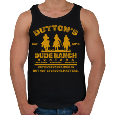 PRINTFASHION Dutton's Dude Ranch - Férfi atléta - Fekete atléta, trikó