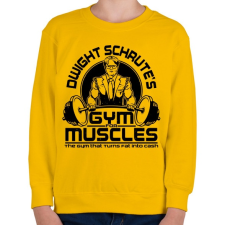PRINTFASHION Dwight Schrute's Gym - Gyerek pulóver - Sárga gyerek pulóver, kardigán