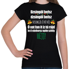 PRINTFASHION Dzsingöl belsz karácsonyi póló - Női póló - Fekete női póló