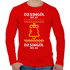 PRINTFASHION DZSINGÜL BELSZ - Férfi hosszú ujjú póló - Piros