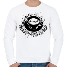 PRINTFASHION E=mc2, Energy=milkxcoffee2 - Férfi pulóver - Fehér