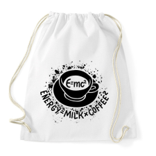 PRINTFASHION E=mc2, Energy=milkxcoffee2 - Sportzsák, Tornazsák - Fehér tornazsák