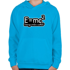 PRINTFASHION E=mc2 - Gyerek kapucnis pulóver - Azúrkék