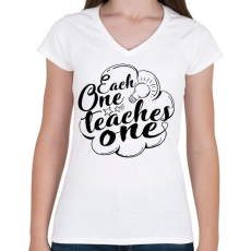 PRINTFASHION Each one..  - Női V-nyakú póló - Fehér