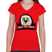 PRINTFASHION Eagle fang karate - Női V-nyakú póló - Piros női póló
