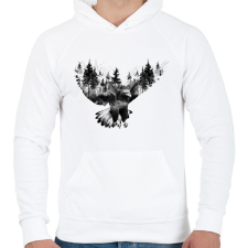 PRINTFASHION EagleForest - Férfi kapucnis pulóver - Fehér férfi pulóver, kardigán