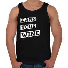 PRINTFASHION EARN YOUR WINE - Férfi atléta - Fekete