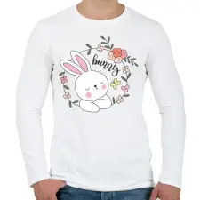 PRINTFASHION Easter Bunny  - Férfi hosszú ujjú póló - Fehér férfi póló