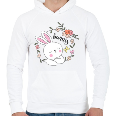 PRINTFASHION Easter Bunny  - Férfi kapucnis pulóver - Fehér