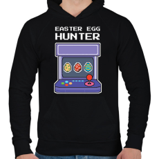 PRINTFASHION Easter egg hunter - Férfi kapucnis pulóver - Fekete
