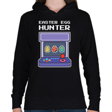 PRINTFASHION Easter egg hunter - Női kapucnis pulóver - Fekete