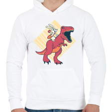 PRINTFASHION Easter rabbit - Férfi kapucnis pulóver - Fehér férfi pulóver, kardigán