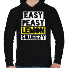 PRINTFASHION Easy peaasy - Férfi kapucnis pulóver - Fekete