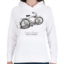 PRINTFASHION Easy Rider - Női kapucnis pulóver - Fehér női pulóver, kardigán