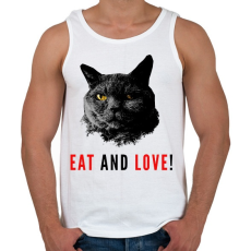 PRINTFASHION Eat and love - Férfi atléta - Fehér