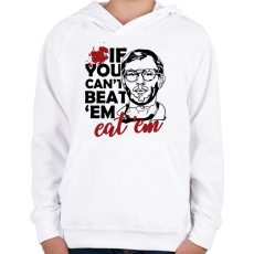 PRINTFASHION Eat 'em - Gyerek kapucnis pulóver - Fehér