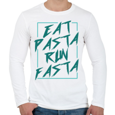 PRINTFASHION Eat pasta run fasta - Férfi hosszú ujjú póló - Fehér