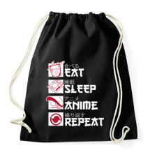 PRINTFASHION Eat, Sleep, Anime, Repeat - Sportzsák, Tornazsák - Fekete tornazsák