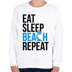 PRINTFASHION Eat Sleep Beach - Gyerek pulóver - Fehér