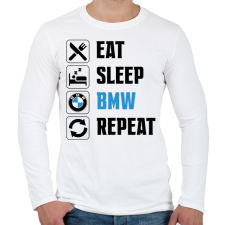 PRINTFASHION Eat Sleep Bmw - Férfi hosszú ujjú póló - Fehér férfi póló