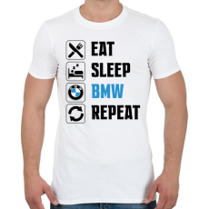 PRINTFASHION Eat Sleep Bmw - Férfi póló - Fehér