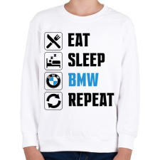 PRINTFASHION Eat Sleep Bmw - Gyerek pulóver - Fehér gyerek pulóver, kardigán
