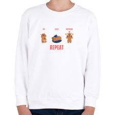 PRINTFASHION Eat sleep capybara - repeat - Gyerek pulóver - Fehér gyerek pulóver, kardigán