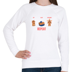 PRINTFASHION Eat sleep capybara - repeat - Női pulóver - Fehér