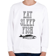 PRINTFASHION Eat, sleep, fish. - Gyerek pulóver - Fehér