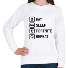 PRINTFASHION Eat Sleep Fortnite Repeat - Fekete - Női pulóver - Fehér