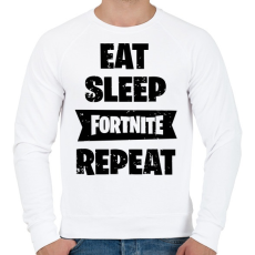 PRINTFASHION Eat-Sleep-Fortnite-Repeat - Férfi pulóver - Fehér
