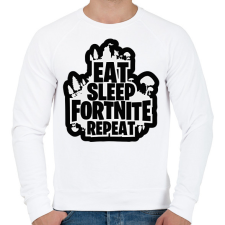 PRINTFASHION Eat Sleep Fortnite Repeat - Férfi pulóver - Fehér férfi pulóver, kardigán
