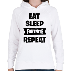 PRINTFASHION Eat-Sleep-Fortnite-Repeat - Női kapucnis pulóver - Fehér
