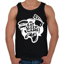 PRINTFASHION eat sleep game repeat - Férfi atléta - Fekete atléta, trikó