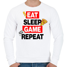 PRINTFASHION eat sleep game repeat - Férfi pulóver - Fehér