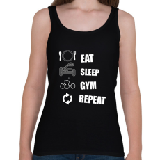 PRINTFASHION EAT SLEEP GYM REPEAT - Női atléta - Fekete