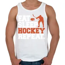 PRINTFASHION Eat Sleep Hockey Repeat - Férfi atléta - Fehér atléta, trikó