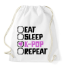 PRINTFASHION eat sleep kpop repeat - Sportzsák, Tornazsák - Fehér