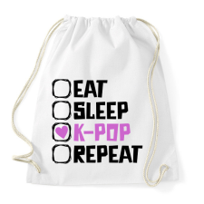 PRINTFASHION eat sleep kpop repeat - Sportzsák, Tornazsák - Fehér tornazsák