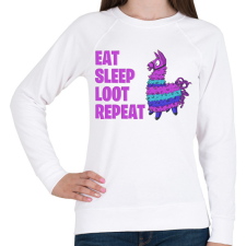 PRINTFASHION Eat Sleep Loot Repeat - Női pulóver - Fehér női pulóver, kardigán