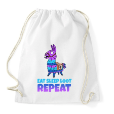 PRINTFASHION Eat Sleep Loot Repeat - Sportzsák, Tornazsák - Fehér tornazsák