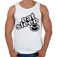 PRINTFASHION Eat Sleep Mazda - Férfi atléta - Fehér