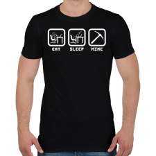 PRINTFASHION Eat Sleep Minecraft - Férfi póló - Fekete férfi póló