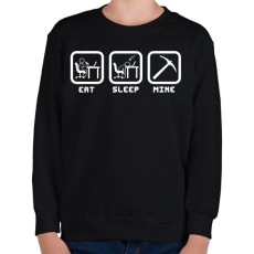 PRINTFASHION Eat Sleep Minecraft - Gyerek pulóver - Fekete
