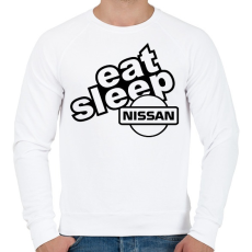 PRINTFASHION Eat Sleep Nissan - Férfi pulóver - Fehér