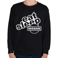 PRINTFASHION Eat Sleep Nissan - Gyerek pulóver - Fekete