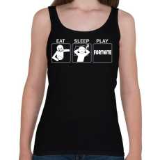 PRINTFASHION Eat, Sleep, Play Fortnite - Női atléta - Fekete