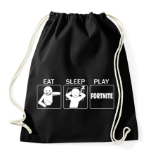 PRINTFASHION Eat, Sleep, Play Fortnite - Sportzsák, Tornazsák - Fekete tornazsák